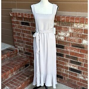Show Me Your Mumu Claire Midi Dress Cream Chiffon NWT Size Large Wedding